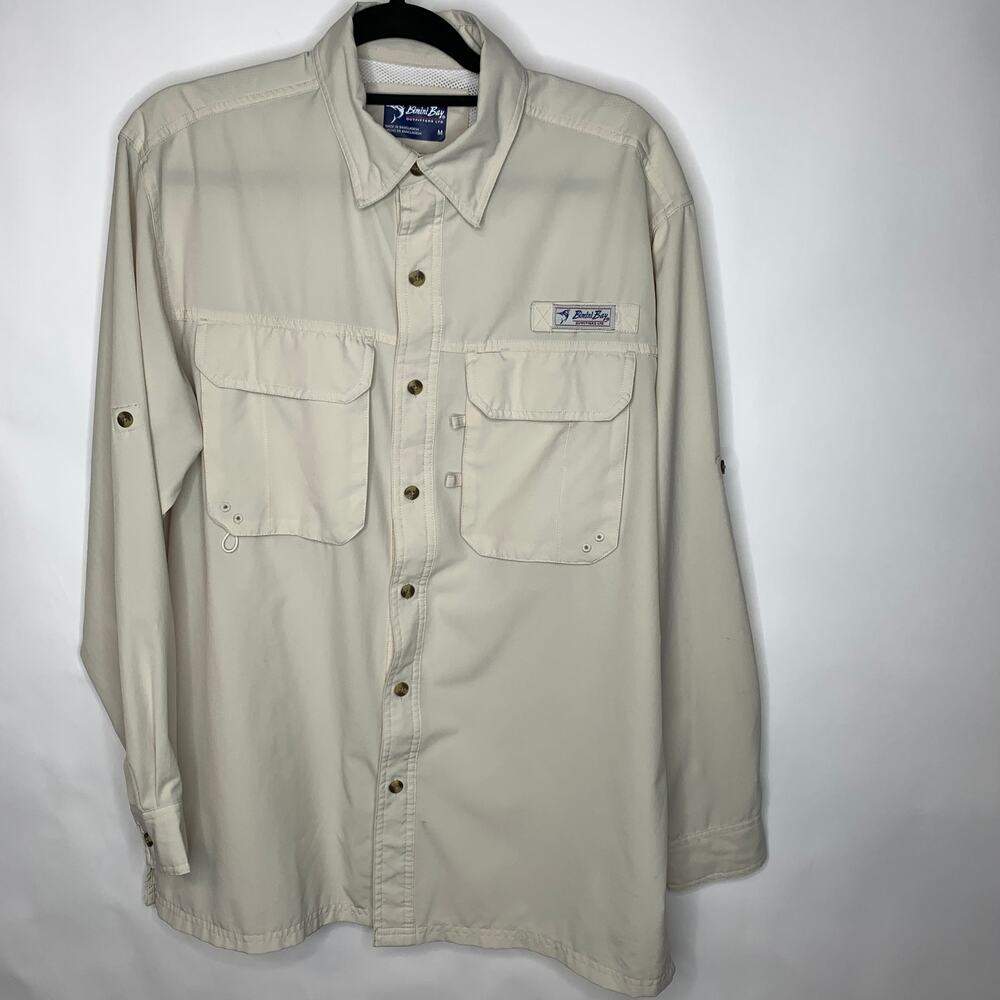 Bimini Bay  Beige Outdoors  Vented Fishing Shirt Sz Medium